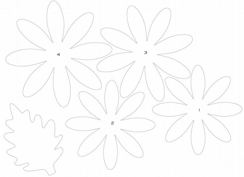 Шаблон цветов для вырезания из бумаги