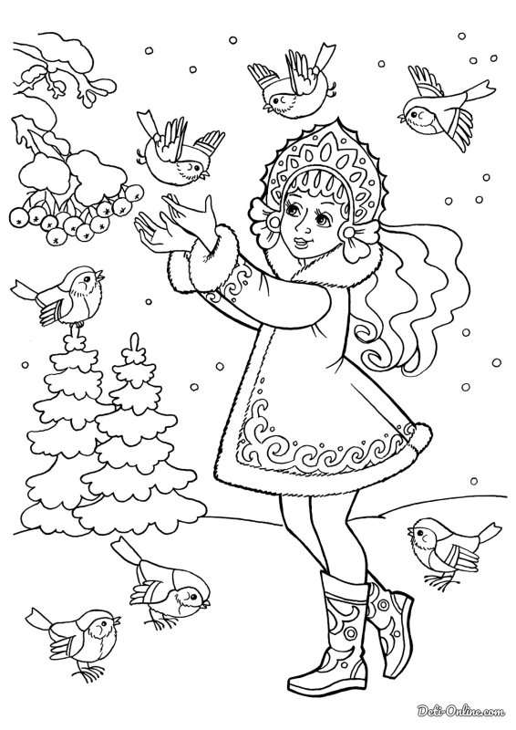 Раскраска Новогодняя для детей