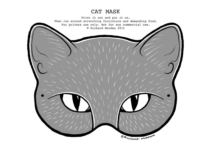 Маска кота трафарет