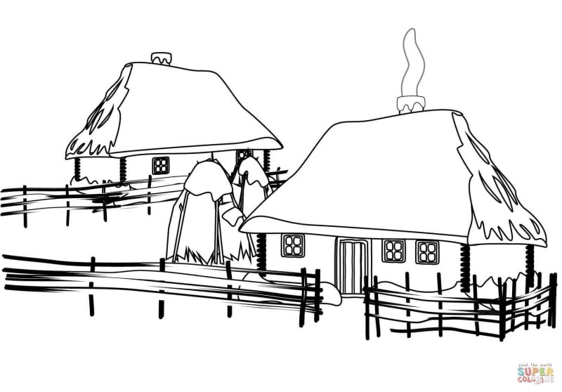 Раскраска "моя деревня"