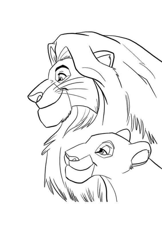 Раскраска Король Лев Муфаса