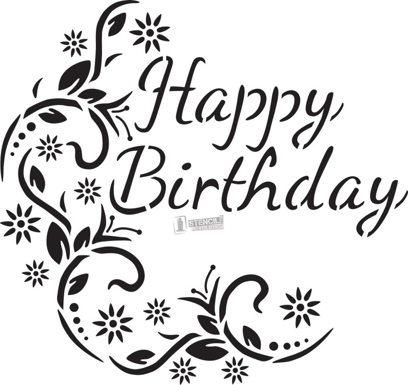 Happy Birthday надпись трафарет