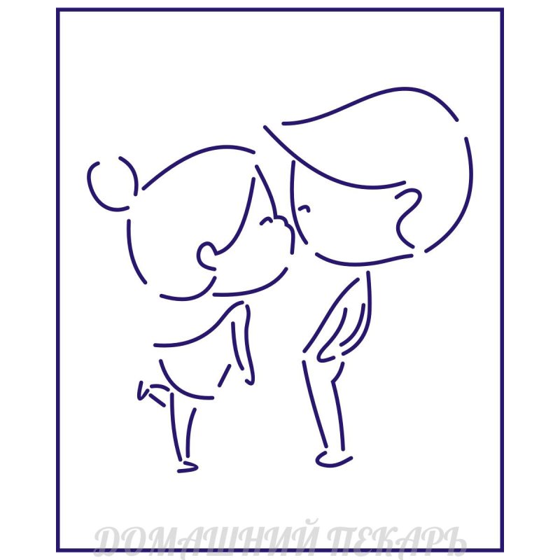 Трафарет для торта влюбленные