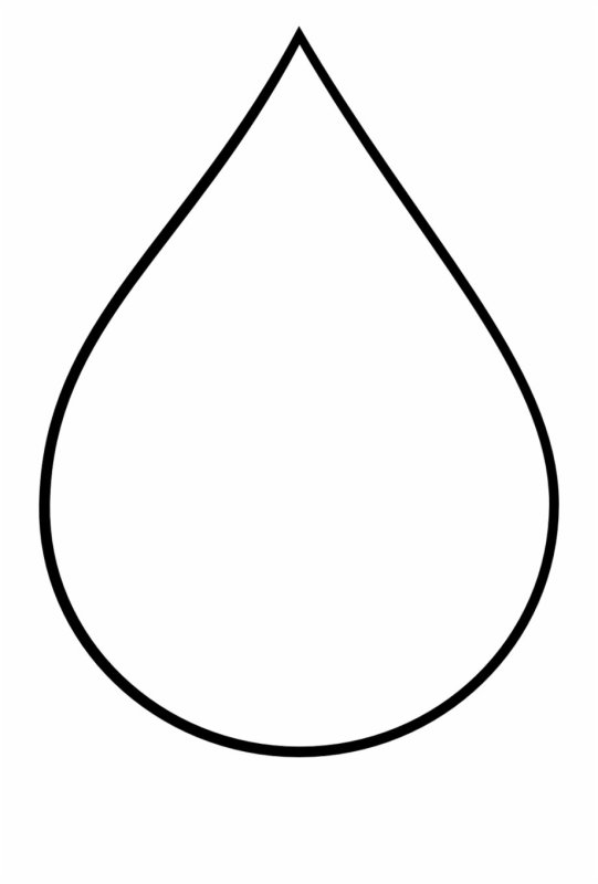 Раскраска капелька воды для детей