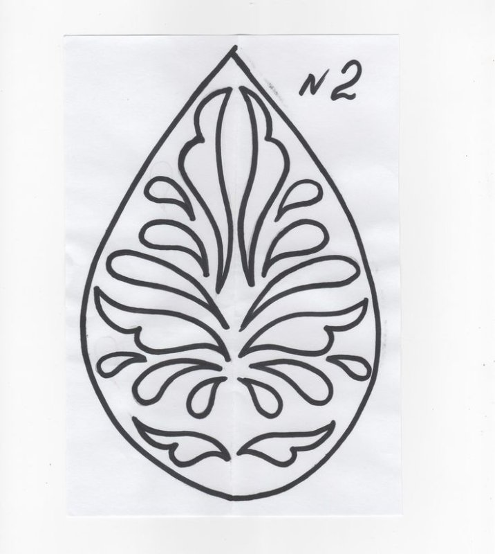 Ажурный лист трафарет