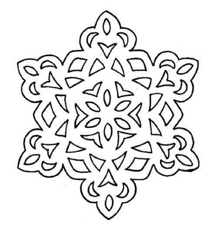 Снежинка трафарет для вырезания