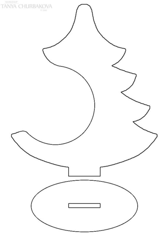 Трафарет елки для вырезания