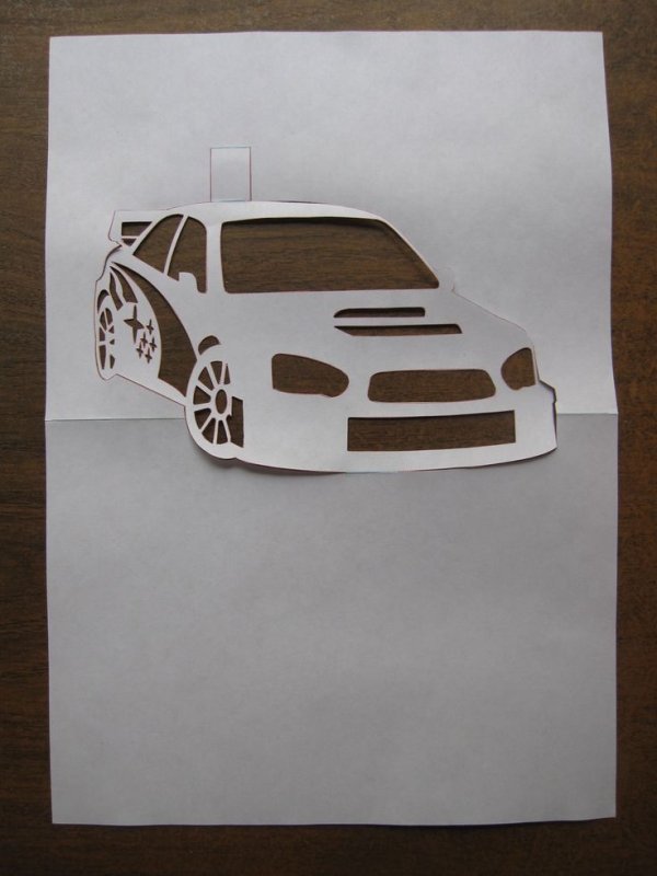 Объемная открытка машинка