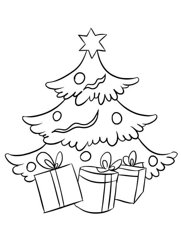 Елка раскраска