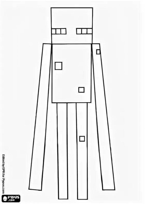 Раскраска майнкрафт Эндермэн