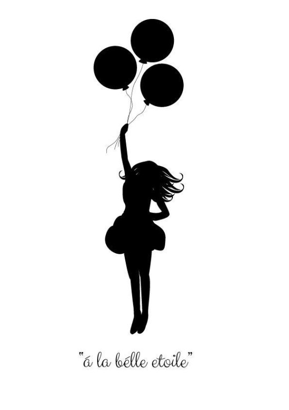 Силует девушки с шариками