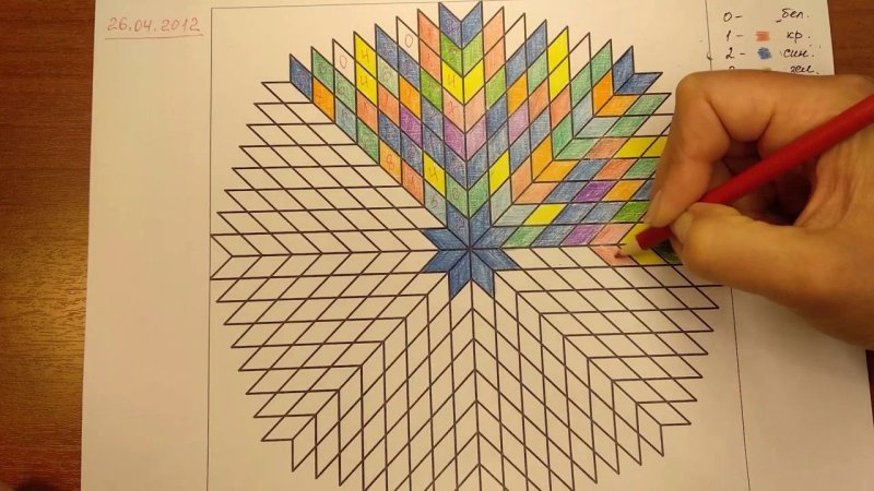 Мандалы по клеточкам в тетради