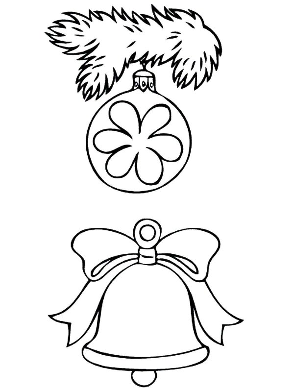 Раскраска ёлка Новогодняя с игрушками