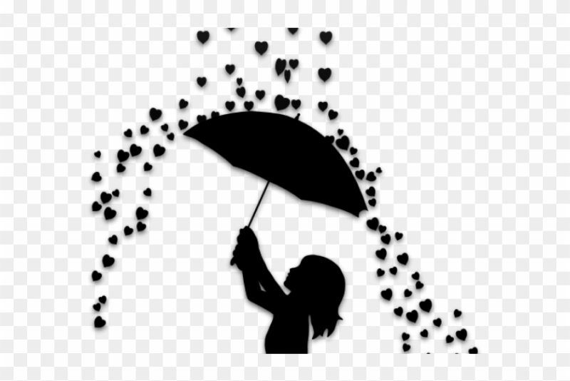 Силуэт маленькой девочки с зонтиком