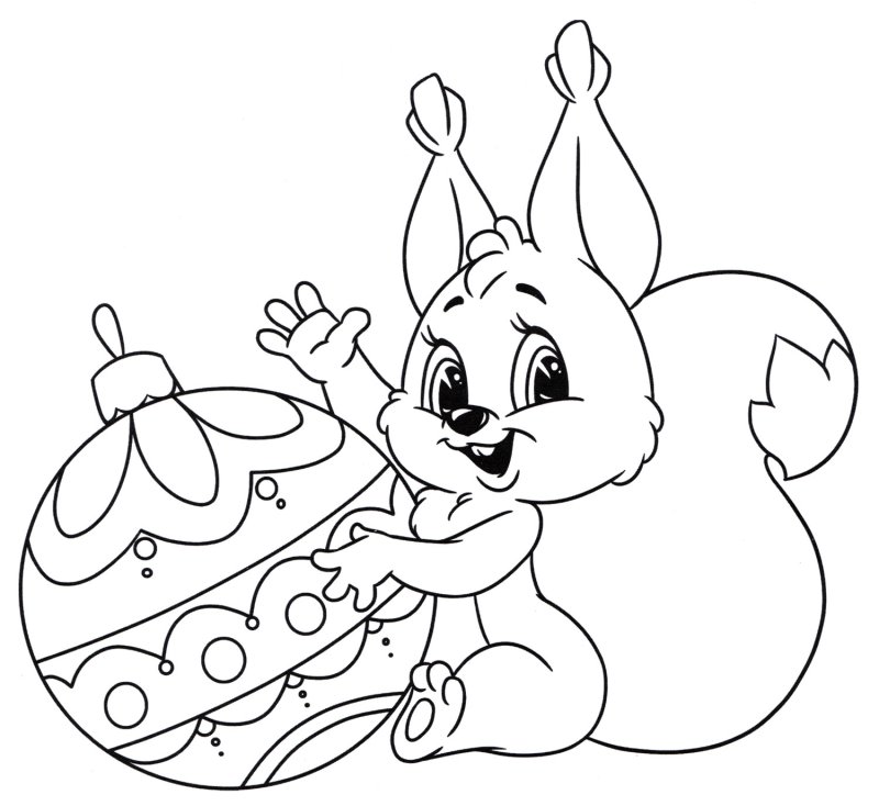 Новогодние зверушки раскраска