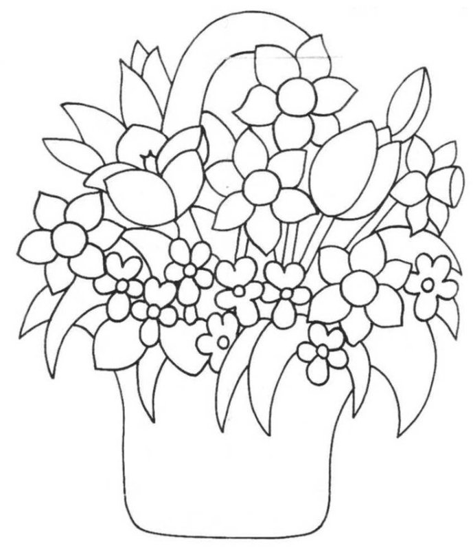 Букет раскраска