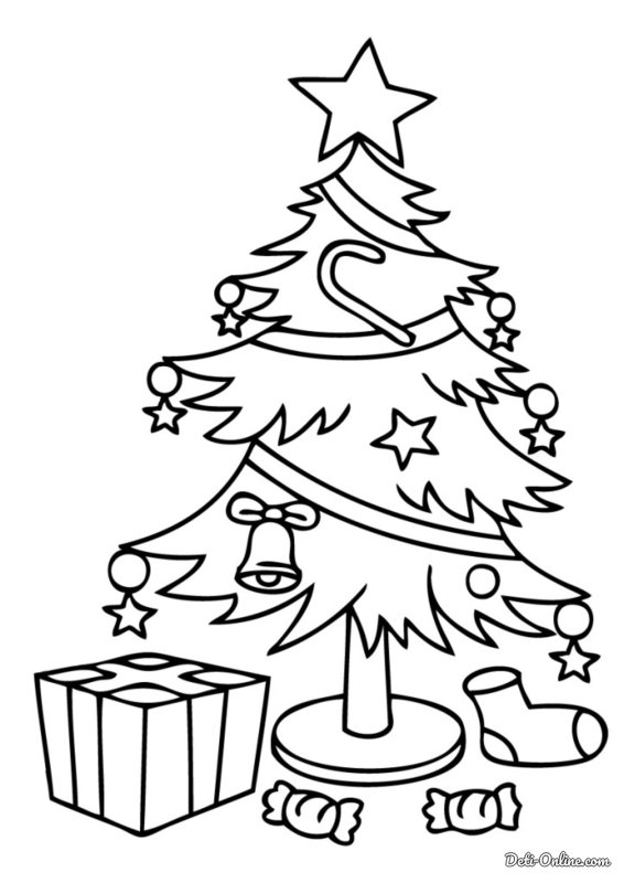 Елка раскраска для детей