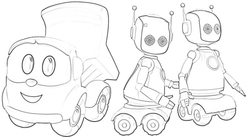 Раскраски для детей Грузовичок Лева