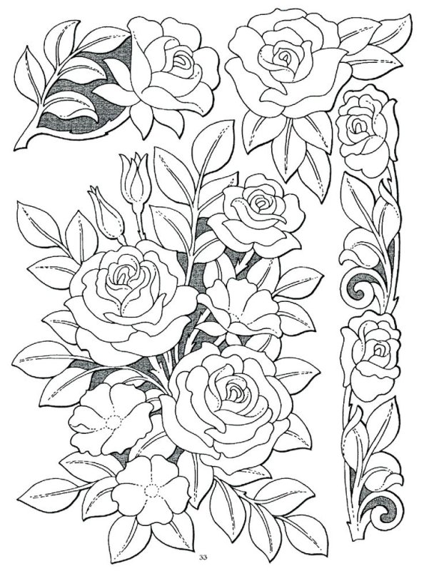 Узоры для выжигания цветы