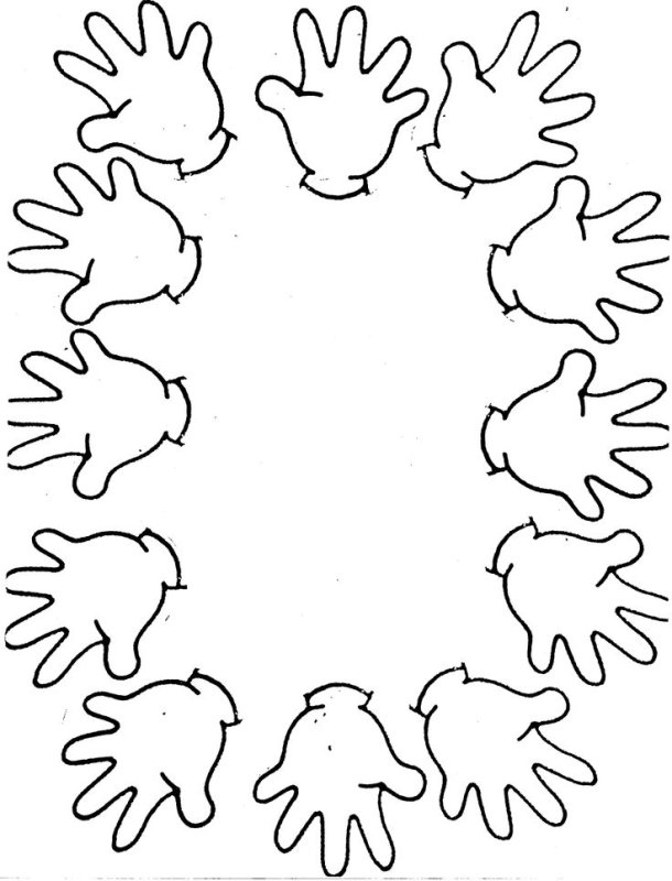 Детская ладошка трафарет для вырезания