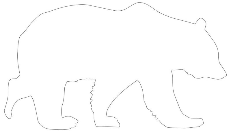 Белый медведь трафарет