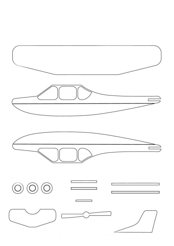 Трафарет для 3д ручки самолет ил2