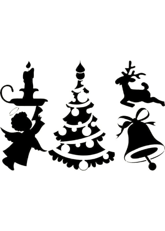 Новогодние украшения силуэт