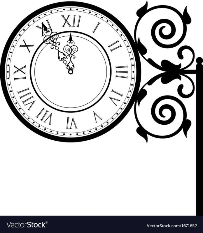 Уличные часы трафарет