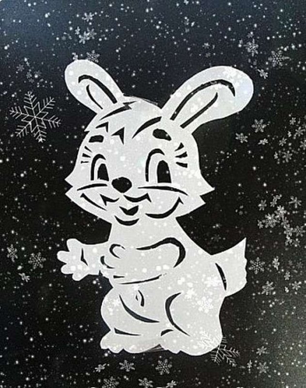 Зайчики для украшения окон