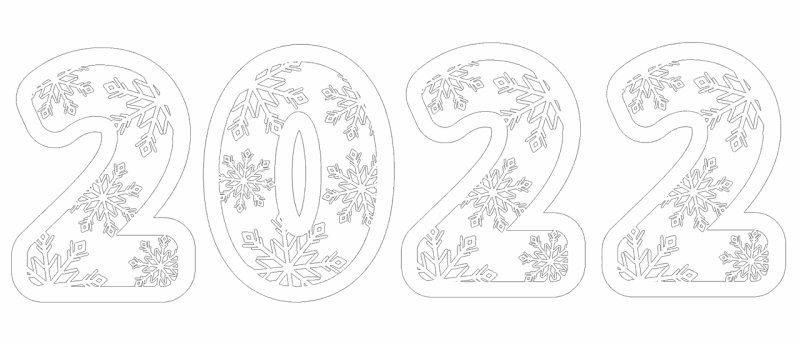 Новогодние трафареты на окна цифры 2023