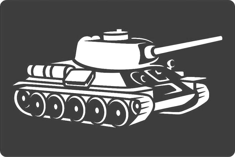 Трафарет танка для рисования