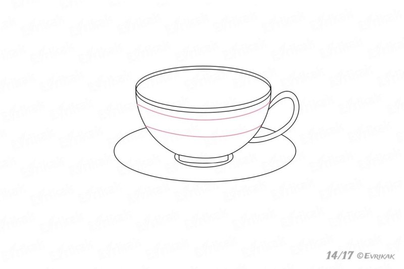 Чашка с блюдцем раскраска для детей