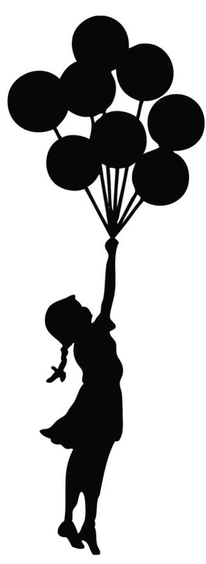 Силуэт девушки с шарами