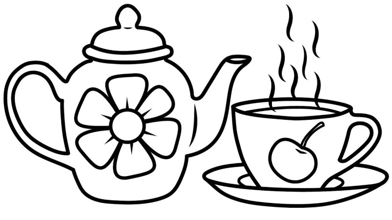 Чайный сервиз раскраска