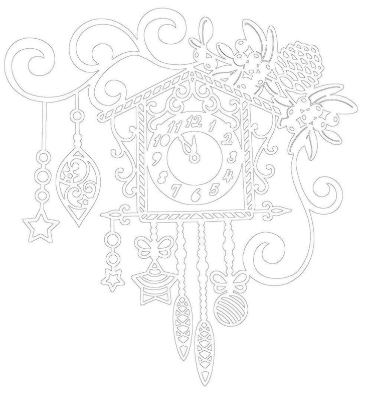 Часы новогодние трафареты для вырезания