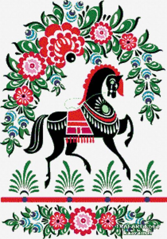 Городецкая роспись зооморфный мотив