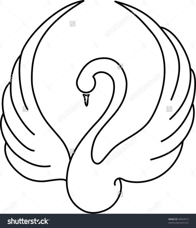 Лебедь шаблон для вырезания