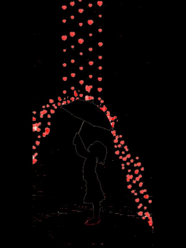 Девушка с зонтиком силуэт