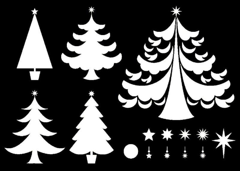 Елочка трафарет для вырезания