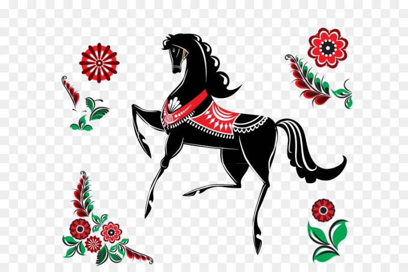 Городецкая роспись Городецкий конь