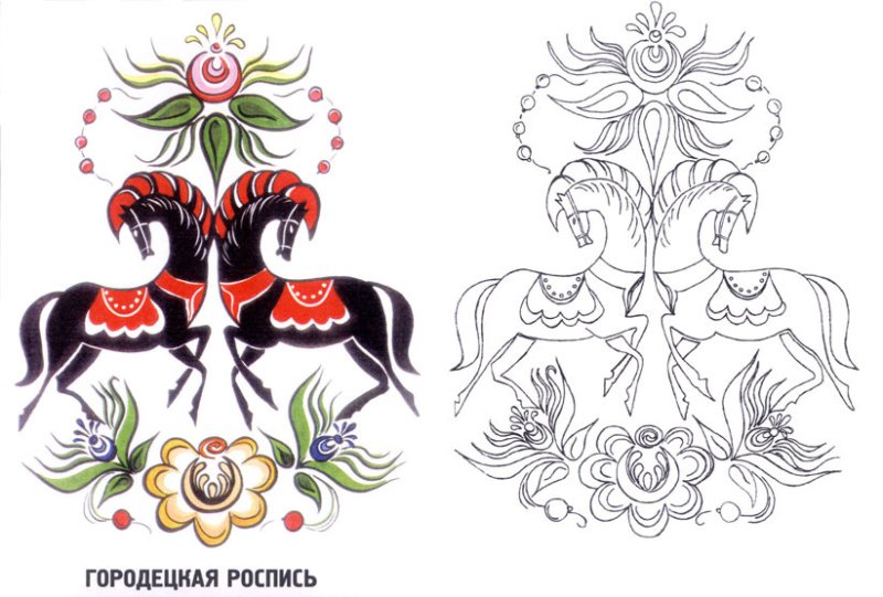 Городецкой росписи