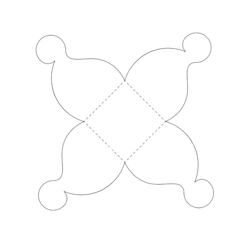 Трафарет коробочки для подарка