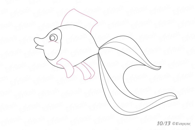 Золотая рыбка раскраска для детей