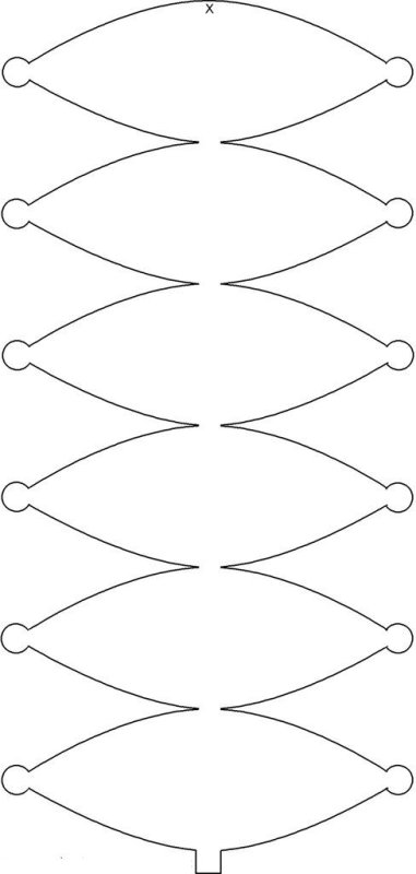 Трафарет для китайского фонарика из бумаги