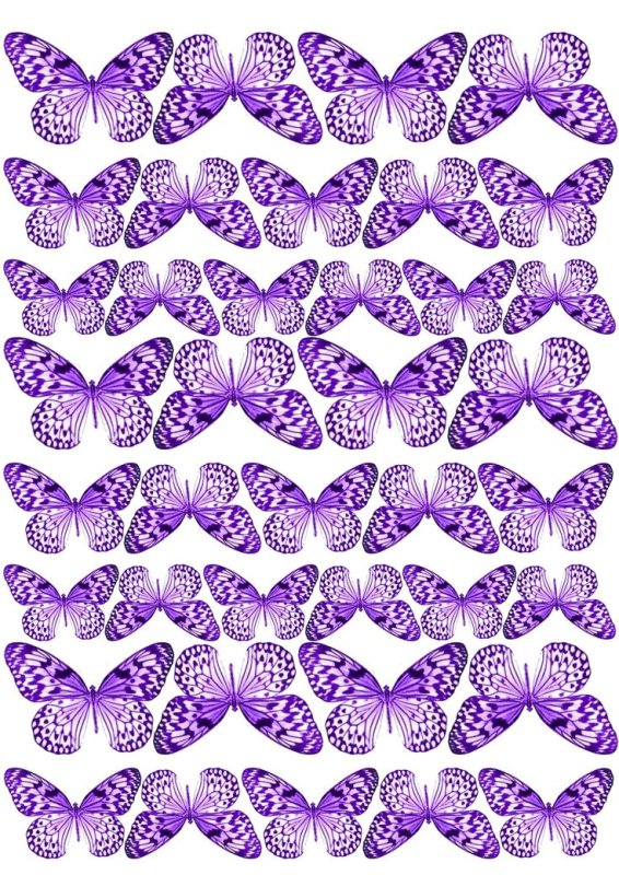 Вафельные бабочки сиреневые