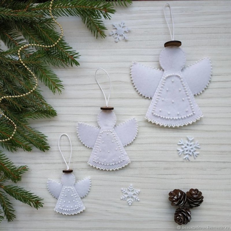 Новогодние ангелочки из фетра