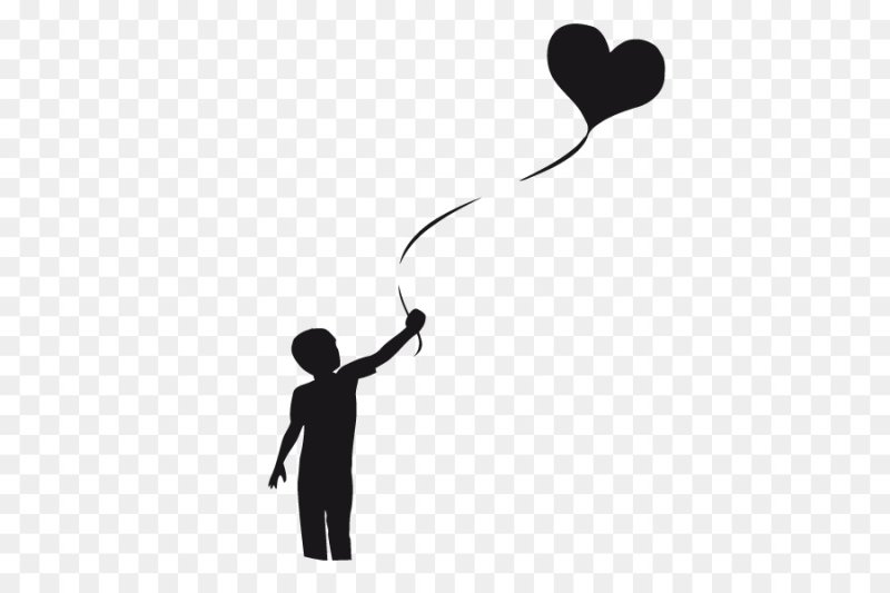 Силуэт мальчика с шариком