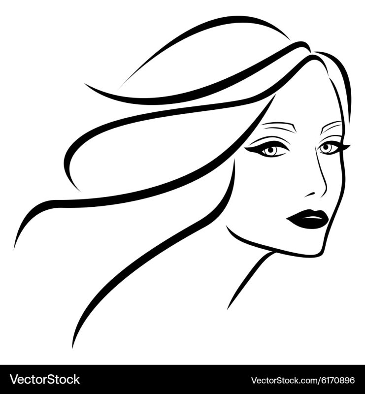 Лицо женщины рисунок