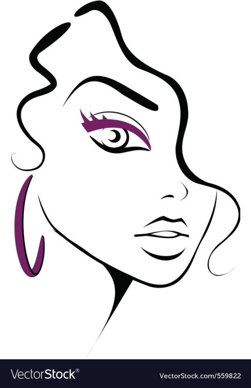 Контур женского лица