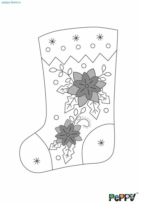 Лекал новогоднего сапога